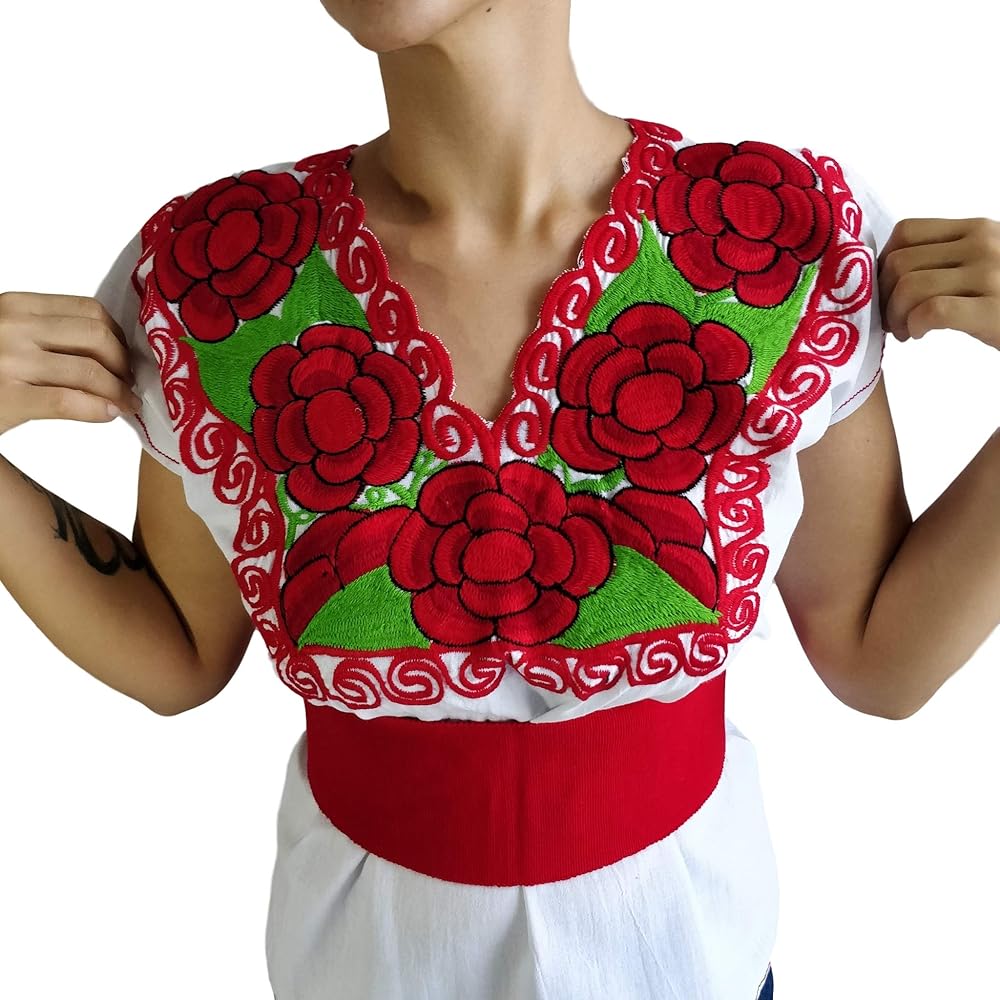 Jacq & Jürgen Mexican Embroidered Blouse – White X-Large